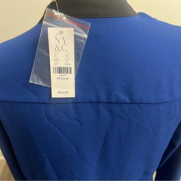 NWT Royal Blue & Black Long Sleeve Blouse! - Picture 6 of 16
